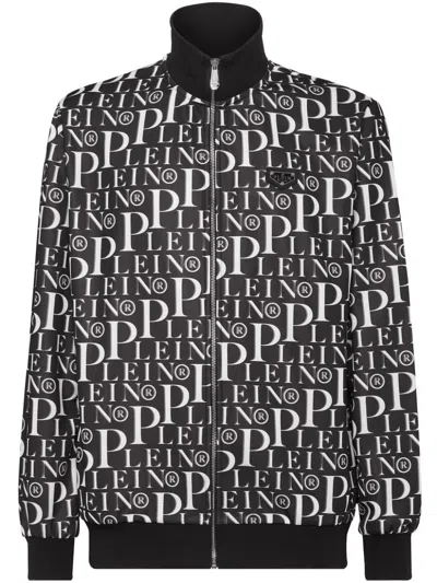 Philipp Plein Graphic Print Jogging Jacket In Black