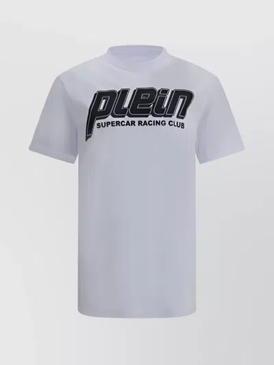 Philipp Plein Graphic Print Logo Cotton T-shirt In White