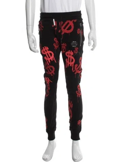 Pre-owned Philipp Plein Graphic Print Lounge Bottoms In Black