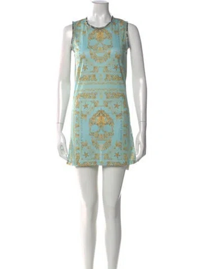 Pre-owned Philipp Plein Graphic Print Mini Dress In Multi