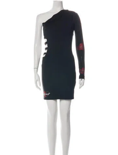 Pre-owned Philipp Plein Graphic Print Mini Dress In Multicolor