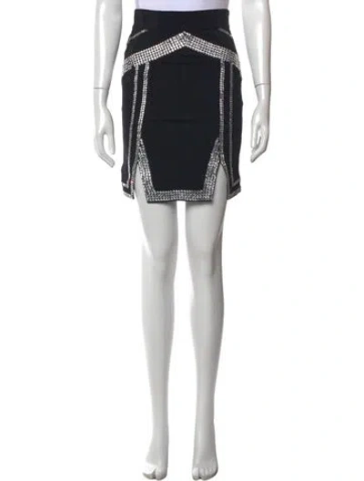 Pre-owned Philipp Plein Graphic Print Mini Skirt In Black