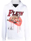 Philipp Plein Graphic-print Rib-trimmed Hoodie In White