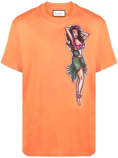 Philipp Plein Graphic-print Short-sleeve T-shirt In Orange