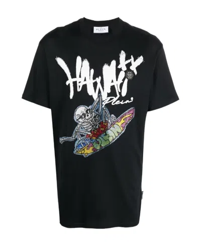 PHILIPP PLEIN PHILIPP PLEIN HAWAII PRINTED CREWNECK T-SHIRT