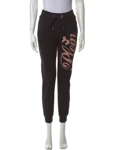 Pre-owned Philipp Plein Graphic Print Skinny Leg Pants In Black