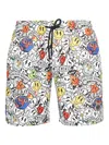 Philipp Plein Graphic-print Swim Shorts In Weiss