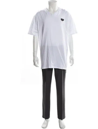 Pre-owned Philipp Plein Graphic Print V-neck T-shirt In White