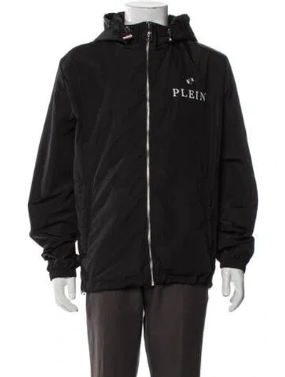 Pre-owned Philipp Plein Graphic Print Windbreaker In Gray
