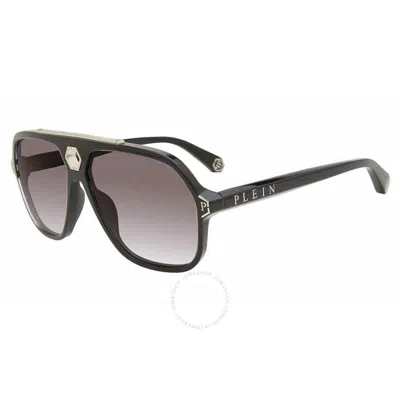 Philipp Plein Grey Gradient Navigator Men's Sunglasses Spp004m 0700 61 In Black