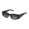 Philipp Plein Grey Gradient Oval Ladies Sunglasses Spp025s 0869 55 In Black / Grey