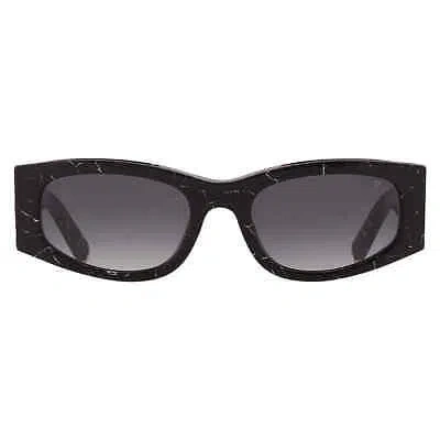Pre-owned Philipp Plein Grey Gradient Oval Ladies Sunglasses Spp025s 0869 55 In Gray
