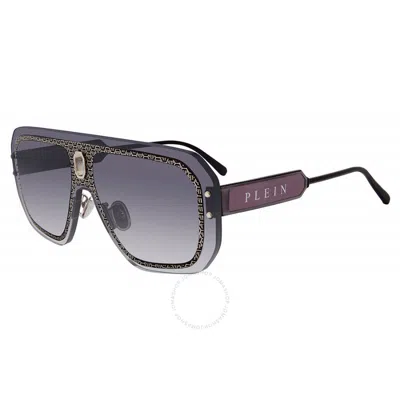 Philipp Plein Grey Gradient Shield Unisex Sunglasses Spp050 0541 99 In Black