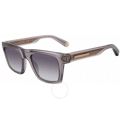 Philipp Plein Grey Gradient Square Men's Sunglasses Spp043m 09mb 52 In Gray
