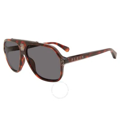 Philipp Plein Grey Navigator Men's Sunglasses Spp004m 9atp 61 In Brown