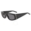 Philipp Plein Grey Oval Ladies Sunglasses Spp025s 0700 55 In Black / Grey