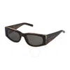 Philipp Plein Grey Oval Ladies Sunglasses Spp025s 0722 55 In Dark / Grey / Tortoise