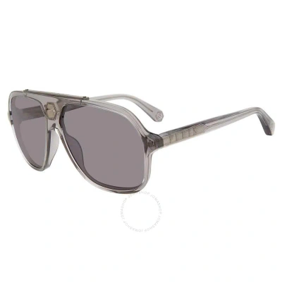 Philipp Plein Grey Pilot Men's Sunglasses Spp004v 9mbx 61