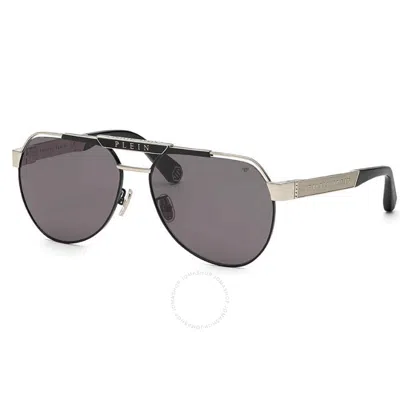 Philipp Plein Grey Pilot Men's Sunglasses Spp073m 583 63 In Black