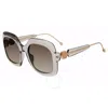 Philipp Plein Grey Square Ladies Sunglasses Spp065s 03gu 55