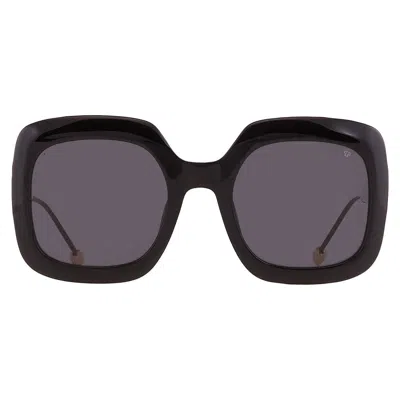 Philipp Plein Grey Square Ladies Sunglasses Spp065s 0700 55 In Black