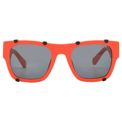 Philipp Plein Grey Square Unisex Sunglasses Spp042w V47f 54 In Black