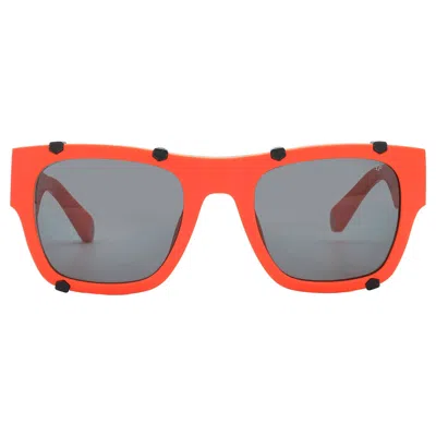 Philipp Plein Grey Square Unisex Sunglasses Spp042w V47f 54 In Multi