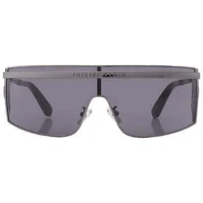 Pre-owned Philipp Plein Grey Wrap Men's Sunglasses Spp013m 0568 99 Spp013m 0568 99 In Gray