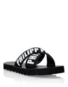 Philipp Plein Tm Gummy Leather Slides In Multi