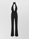 Philipp Plein Halter Neckline Cut-out Backless Wide Leg Dress In Black