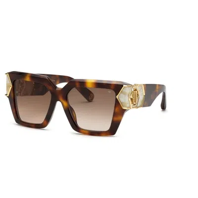 Philipp Plein Havana Acetate+metal Sunglasses In Multi