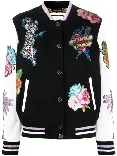 Philipp Plein Hawaii Bomber Jacket In Black