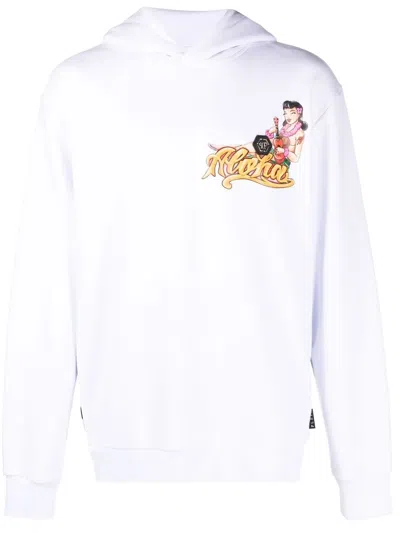Philipp Plein Hoodie Sweatshirt Hawaii Men In White