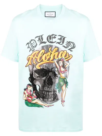 Philipp Plein Hawaii Short-sleeve T-shirt In Blue