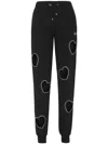Philipp Plein Heart Cut-out Track Pants In 黑色