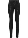 Philipp Plein Heart Mid-rise Skinny Jeans In Black