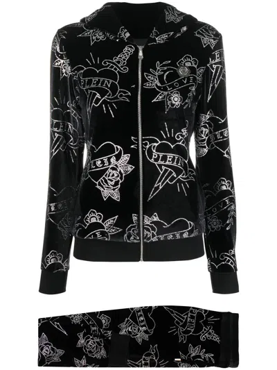 Philipp Plein Jogginganzug Aus Samt In Black
