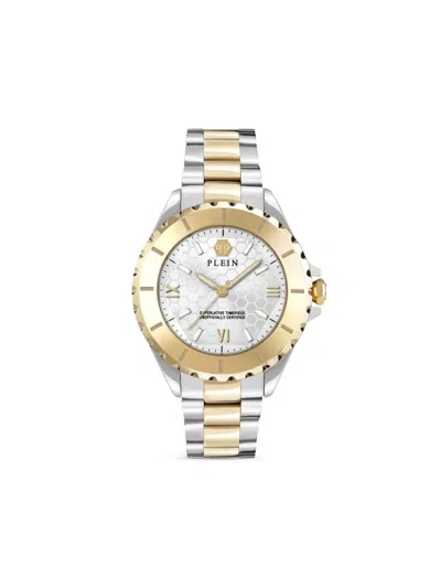 Philipp Plein Gold Stainless Steel Dress Watch In Purple
