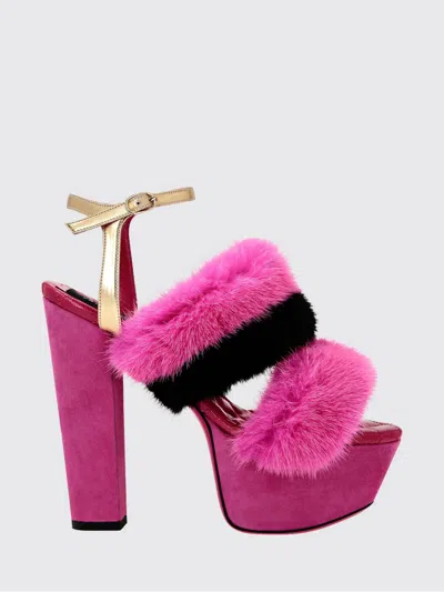 Philipp Plein Heeled Sandal Woman Color Fuchsia In Pink