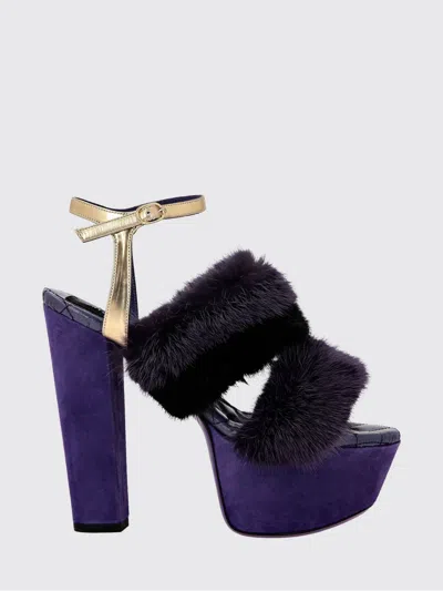Philipp Plein Heeled Sandal Woman Color Salmon In Purple