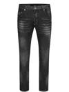 Philipp Plein Denim Skinny Fit Hexagon Jeans In Black