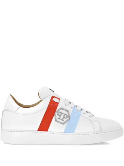 Philipp Plein Hexagon-appliqué Sneakers In White