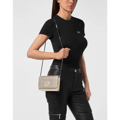 Philipp Plein Hexagon Bag Mix Strass Women In Beige