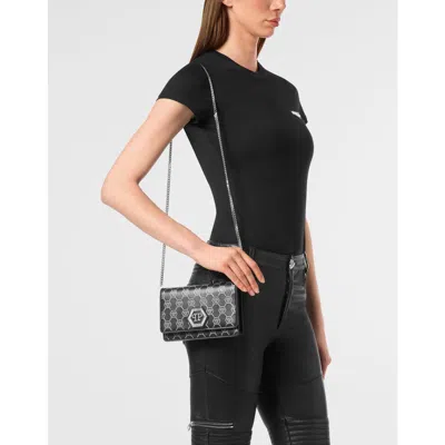 Philipp Plein Hexagon Bag Monogram Strass Monogram Strass Women In Black