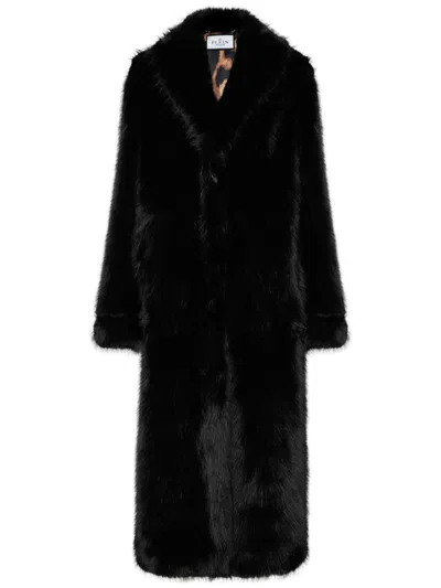 Philipp Plein Hooded Faux-fur Coat In Black
