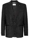 Philipp Plein Hexagon Crystal-embellished Blazer In Black
