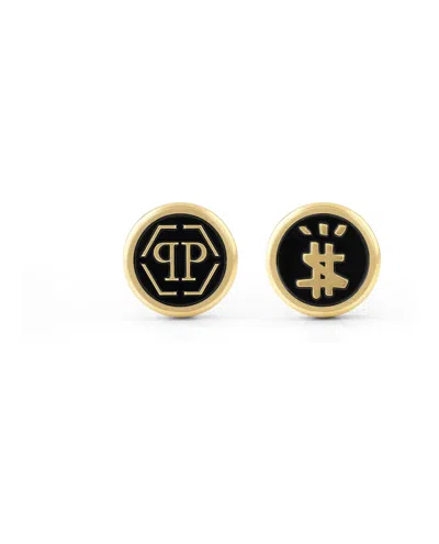Philipp Plein Hexagon Cufflinks In Black