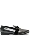 Philipp Plein Hexagon Glitter-embellished Loafers In Black