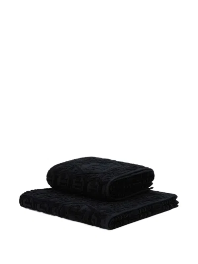 Philipp Plein Hexagon Guest Towel Set In Black