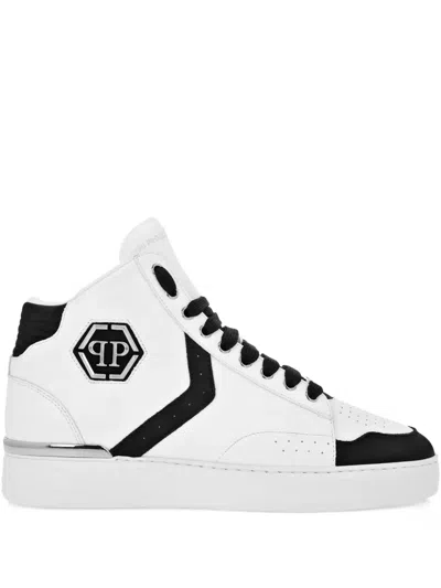 Philipp Plein Hexagon Hi-top Sneakers In White